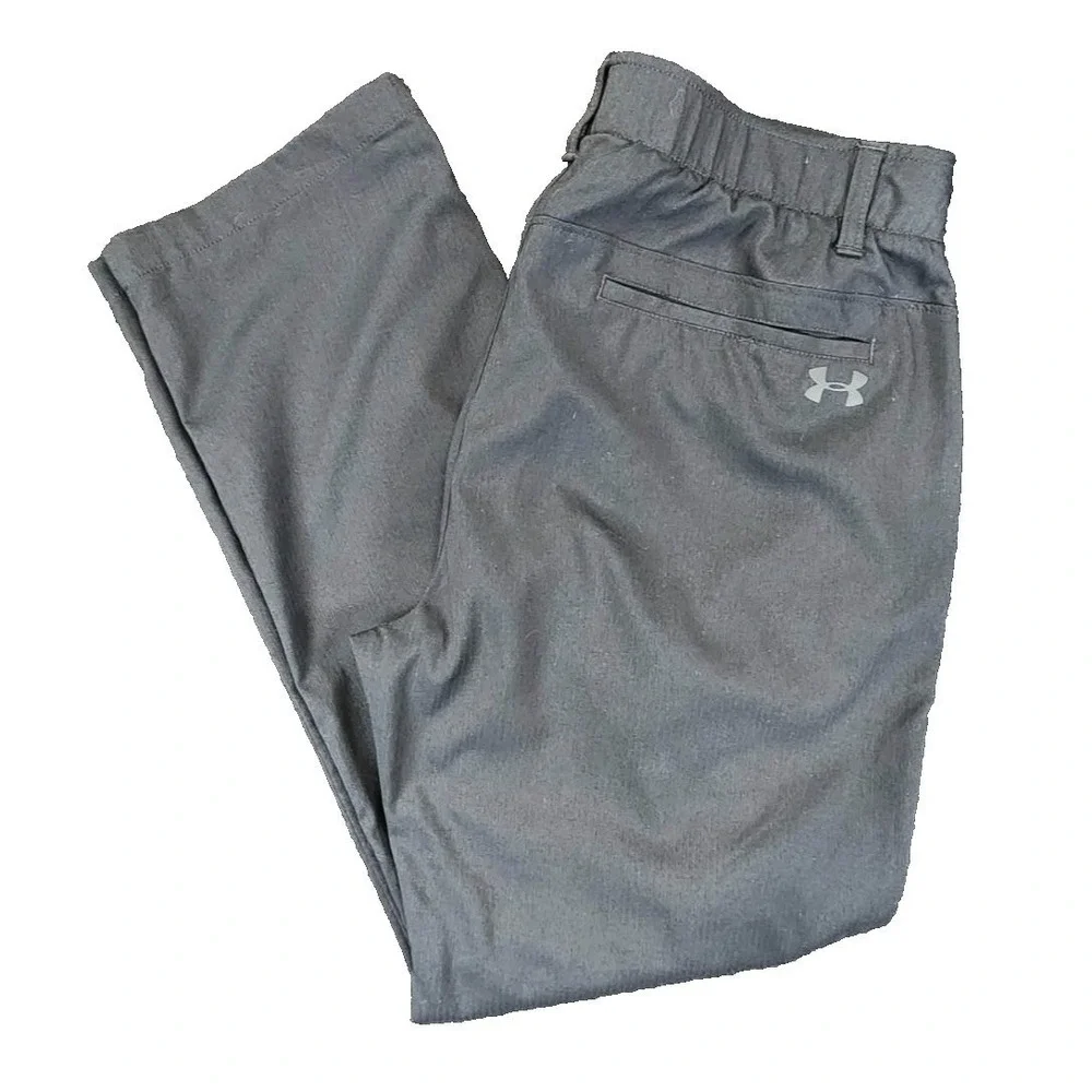 Under Armour Pants Mens‎ 36/30 Black Performance Golf Herringbone Chino Trousers